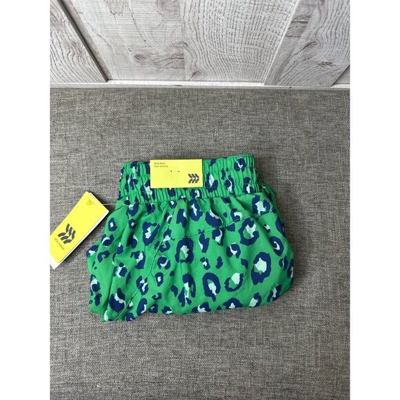 All In Motion XS Green Blue Leopard Print Active Lined Shorts - Picture 10 of 10